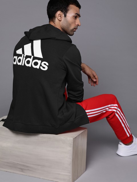 

ADIDAS Men Black & White BL FT FZ HD Sporty Jacket With Printed Back