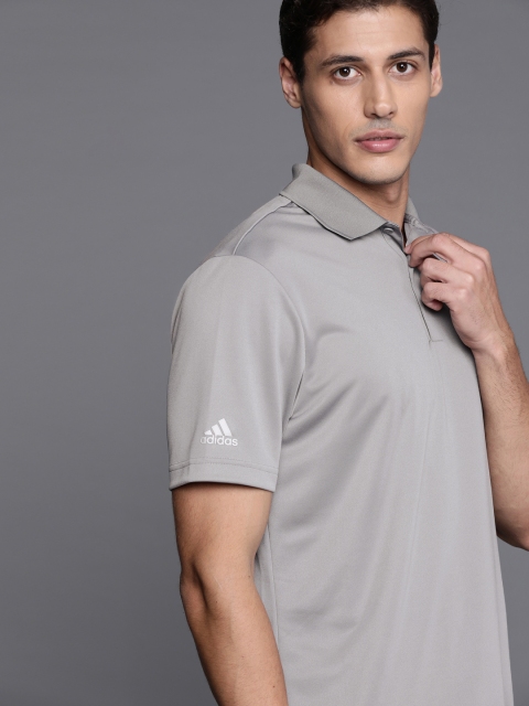 

Adidas Men Grey Performance Polo Collar Golf T-shirt