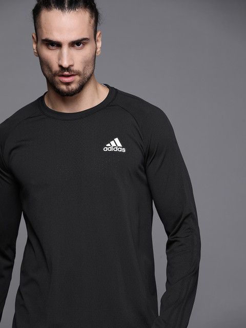 

ADIDAS Men Black Aeroknit Designed 2 Move Sport Seamless Training or Gym T-shirt