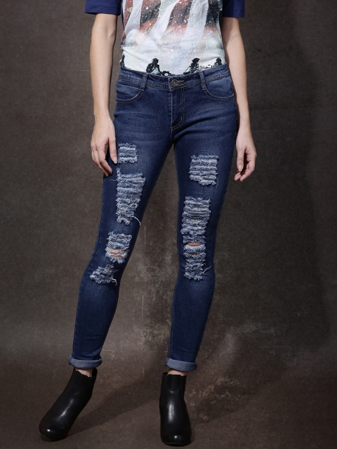 

Roadster Women Blue Slim Fit Mildly Distressed Stretchable Jeans