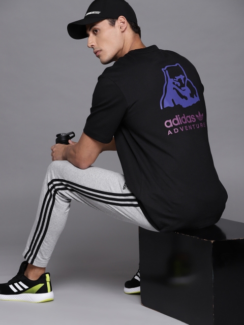 

ADIDAS Originals Men Black Pure Cotton Adventure Polar Bear Outdoor T-shirt