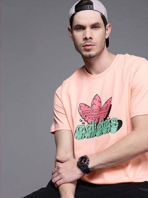 

ADIDAS Originals Men Peach-Coloured 5 AS Pure Cotton Printed Pure Cotton T-shirt