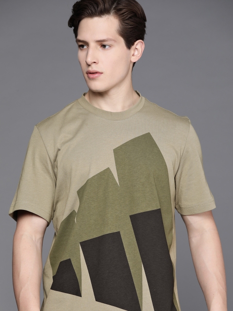 

ADIDAS Men Olive Green Future Black Training T-shirts