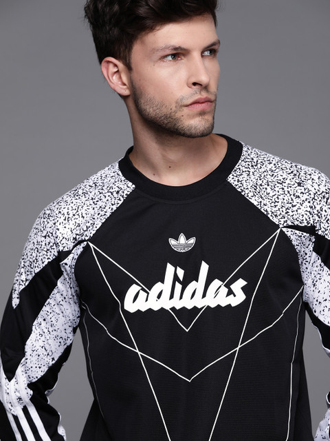 

ADIDAS Originals Men Black LS Printed Football Jersey