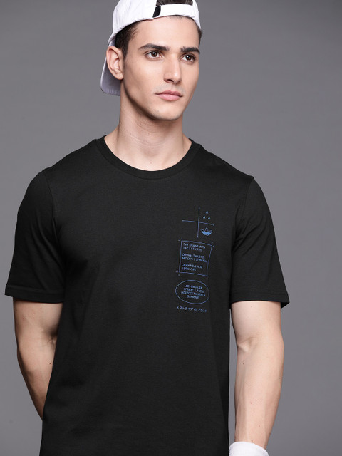 

ADIDAS Originals Men Black Graphics Originals Attribute Pure Cotton T-shirt