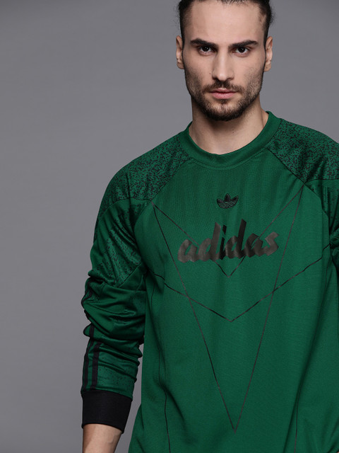 

ADIDAS Originals Men Green LS Printed Football Jersey