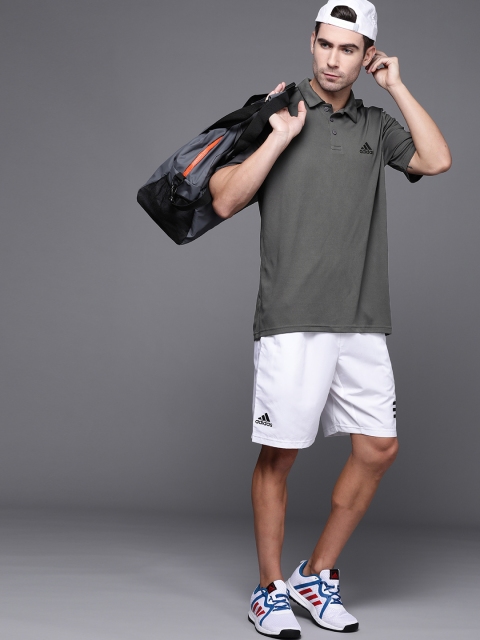 

ADIDAS Men Charcoal Grey Areoready Designed to Move Sport Polo T-shirt