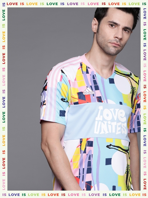 

ADIDAS Men Multicoloured Love Unites Tiro Jersey Pride T-shirt, Multi