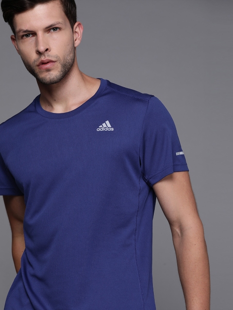 

Adidas Men Blue Solid Run It Sustainable T-shirt