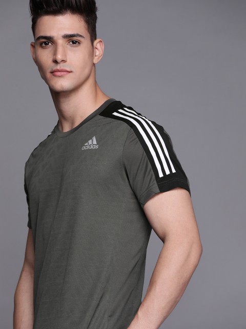 

ADIDAS Men Charcoal Grey Own The Run T-shirt