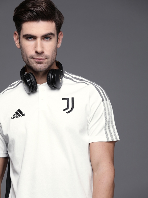 

ADIDAS Men White Juventus Sustainable Polo Football T-Shirt