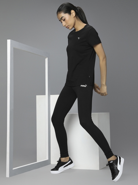 

Puma Women Black Essentials Small Logo Pure Cotton T-shirt