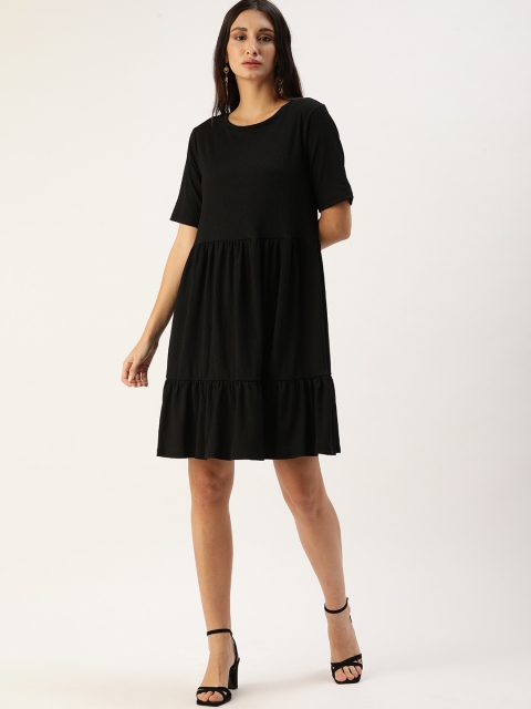 

Koton Black Patterned A-Line Dress