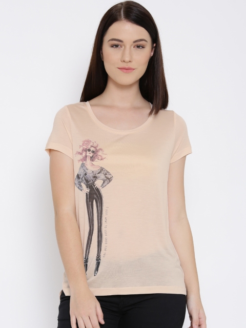 

Vero Moda Peach-Coloured Printed T-shirt
