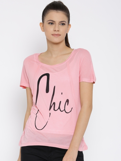 

Vero Moda Women Pink Printed Round Neck T-shirt