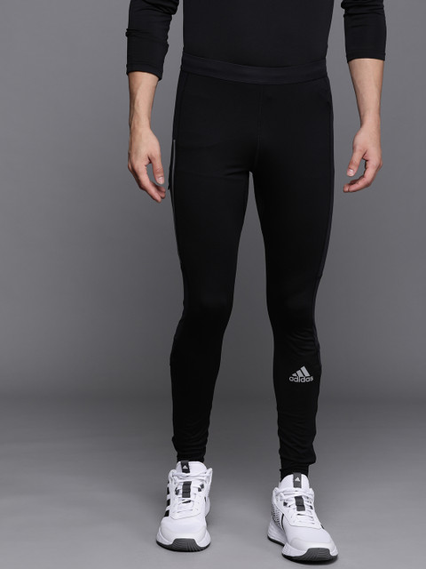 

ADIDAS Men Black Solid Warm Running Tights