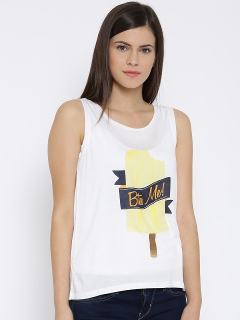 

Vero Moda Women Off-White Printed Regular Top