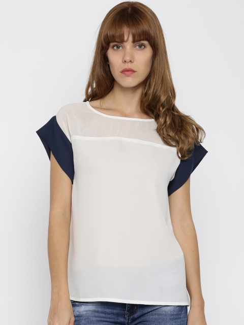 

Vero Moda Women White Solid Regular Top