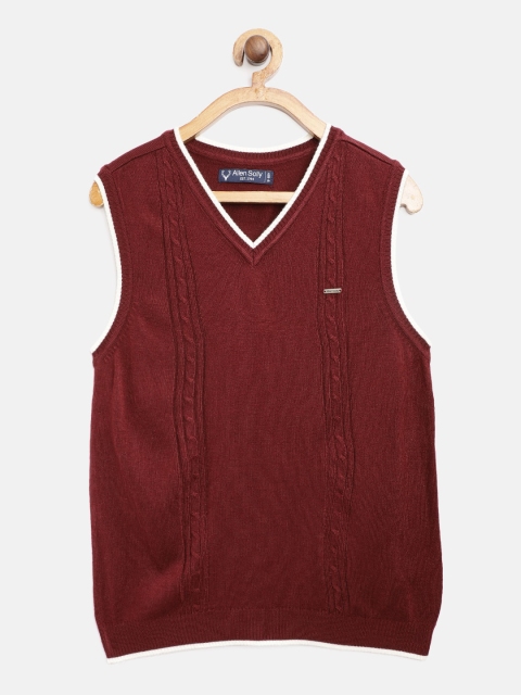 

Allen Solly Junior Boys Maroon Cable Knitted Sweater Vest