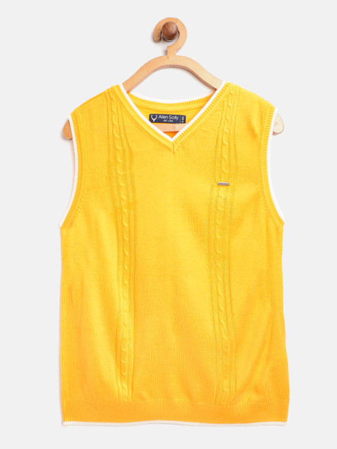 

Allen Solly Junior Boys Yellow Cable Knitted Sweater Vest