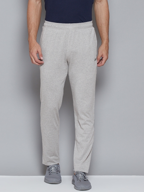 

Reebok Men Grey Melange Solid Pure Cotton TE Vec Track Pants