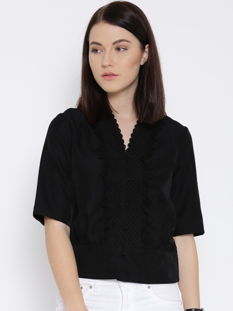 

Vero Moda Women Black Crochet Shirt Style Top