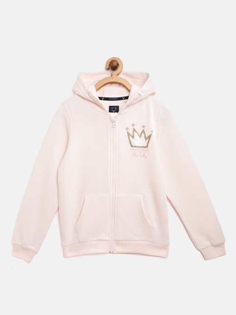 

Allen Solly Junior Girls Baby Pink Solid Hooded Sweatshirt