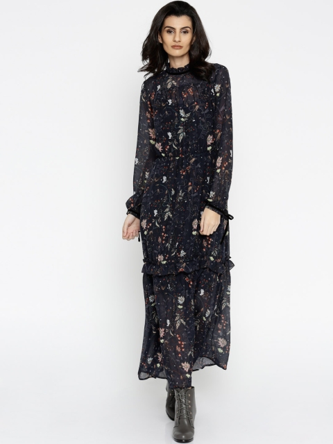 

Vero Moda Women Navy Printed Maxi Dress, Navy blue