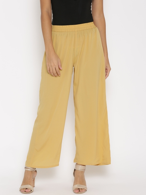 

AURELIA Beige Polyester Palazzo Trousers