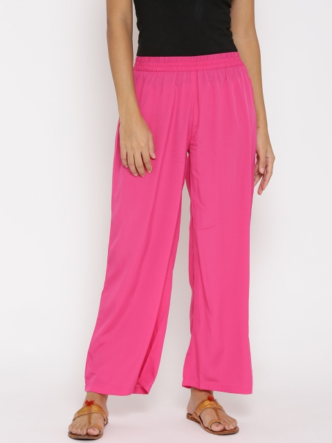 

AURELIA Pink Polyester Palazzo Trousers