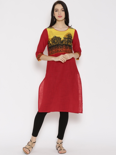 

AURELIA Red Printed Kurta