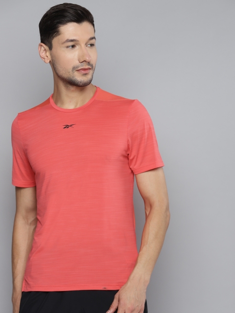 

Reebok Men Coral Pink Tech Style Activchill Move Slim Fit Training T-shirt