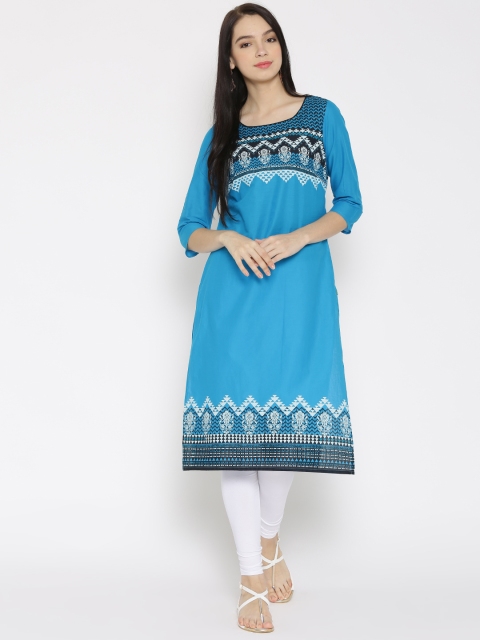 

AURELIA Blue Printed Kurta