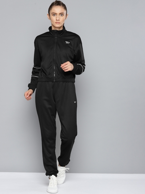 

Reebok Women Black Solid TE Tracksuit