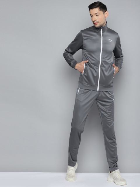 

Reebok Men Charcoal Grey Solid Core H Training Tracksuits