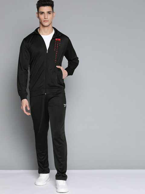 reebok solid men tracksuit