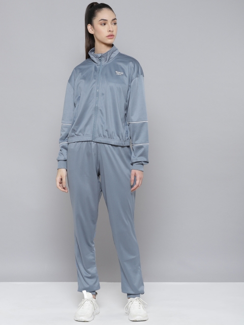 

Reebok Women Blue Solid Tracksuit With Brand Logo Detail