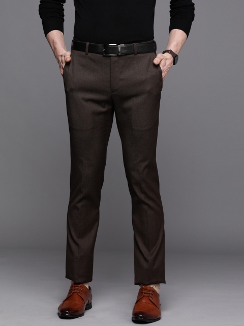 

Raymond Men Brown Self-Design Slim Fit Formal Trousers