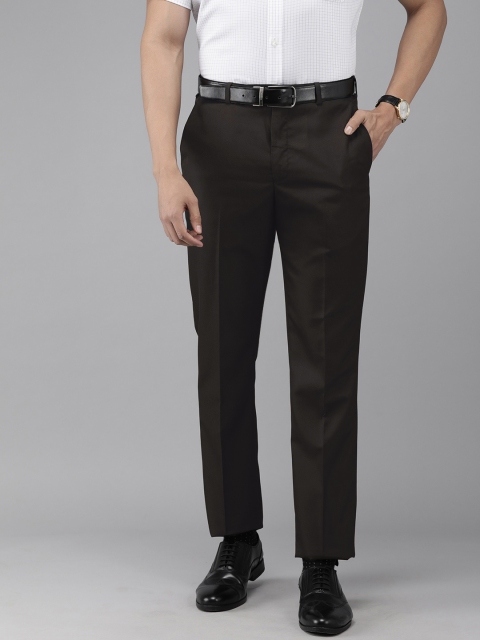 

Park Avenue Men Black Textured Smart Fit Formal Trousers