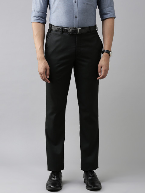 

Park Avenue Men Black Smart Fit Formal Trousers
