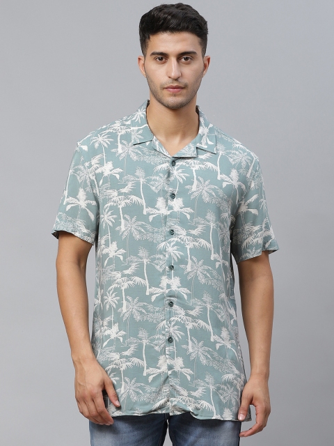 

Marks & Spencer Men Green & White Floral Printed Casual Shirt