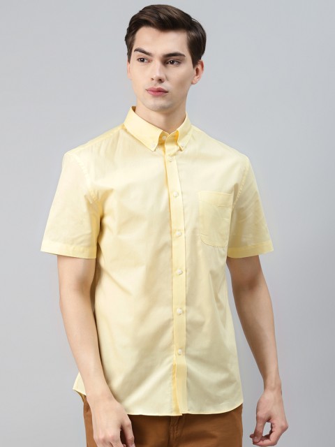 

Marks & Spencer Men Yellow Pure Cotton Solid Casual Shirt