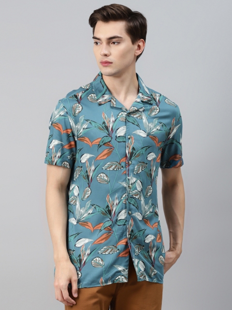 

Marks & Spencer Men Blue & White Floral Printed Casual Shirt