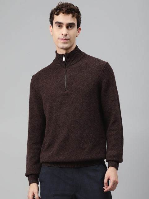 

Marks & Spencer Men Coffee Brown Pure Wool Solid Pullover