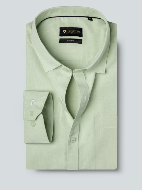 

INVICTUS Men Green Slim Fit Opaque Smart Casual Shirt