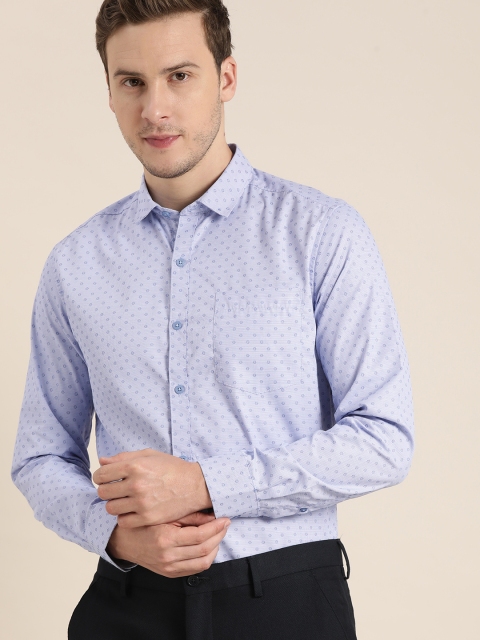 

INVICTUS Men Blue Slim Fit Micro Patterned Easy Care Semiformal Shirt