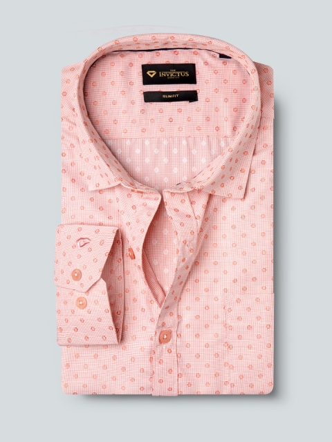 

INVICTUS Men Pink Slim Fit Printed Shirt