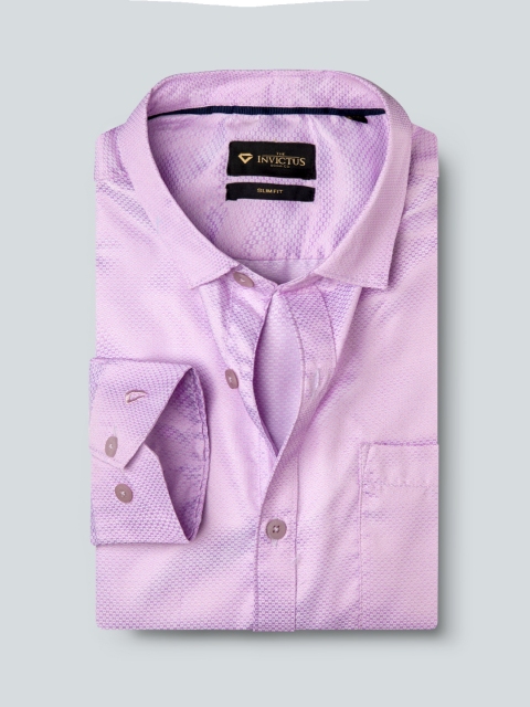 

INVICTUS Men Lavender Slim Fit Self-Design Easy Care Formal Shirt