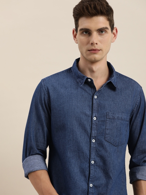 

INVICTUS Men Blue Slim Fit Opaque Casual Shirt