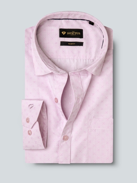 

INVICTUS Men Pink Slim Fit Micro Patterned Easy Care Semiformal Shirt